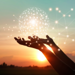 hands holding lights