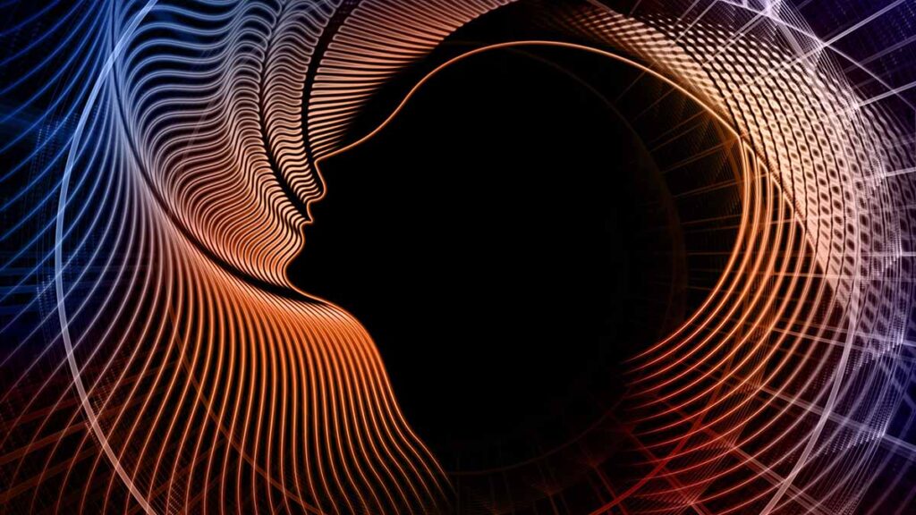 figure of a head with energy swirling around it