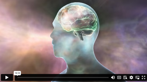Transparent brain connected to cosmos