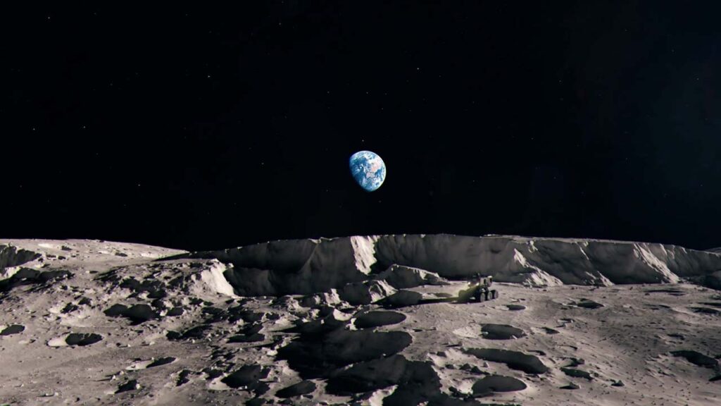 Earth as seen from the moon's surface