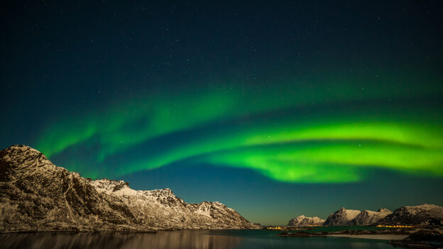 Northern lights in the sky