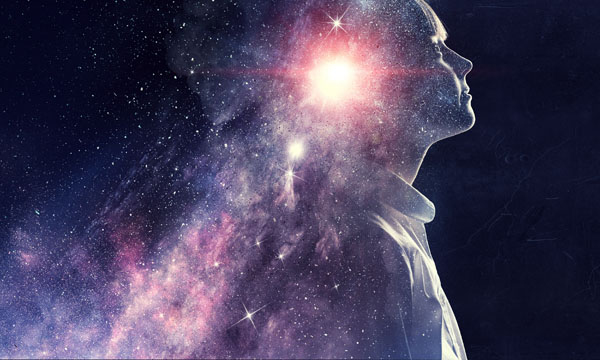 Person emerging out of the universe