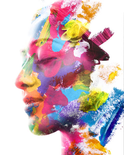 Portrait from swatches of color