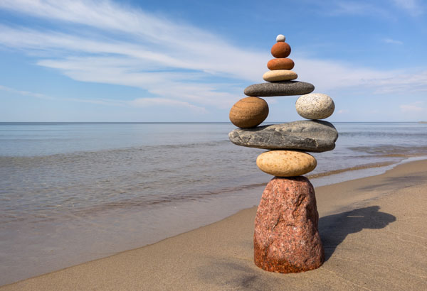 Rocks piled and balanced precariously