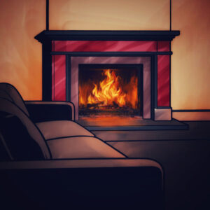 Fireplace with Fire in it